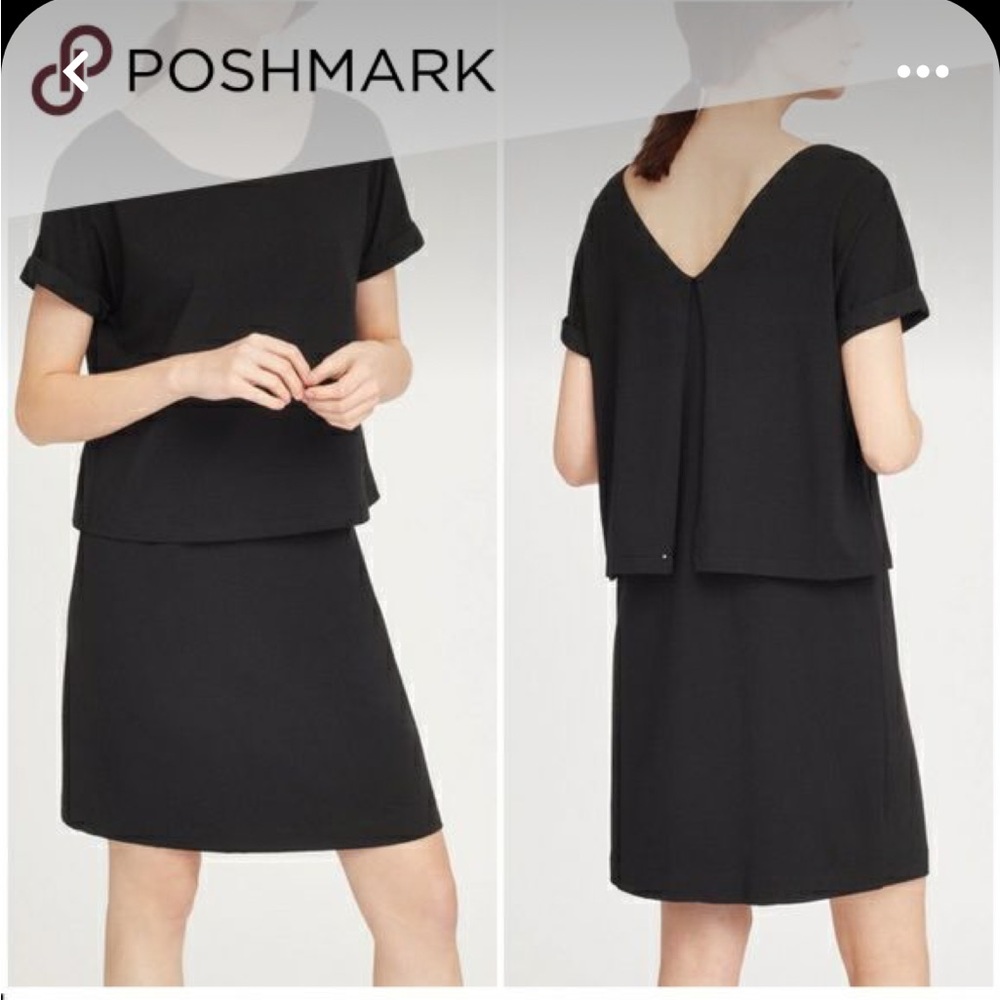 Cuyana Overlay Tee Dress Peruvian Cotton Blend szSmall